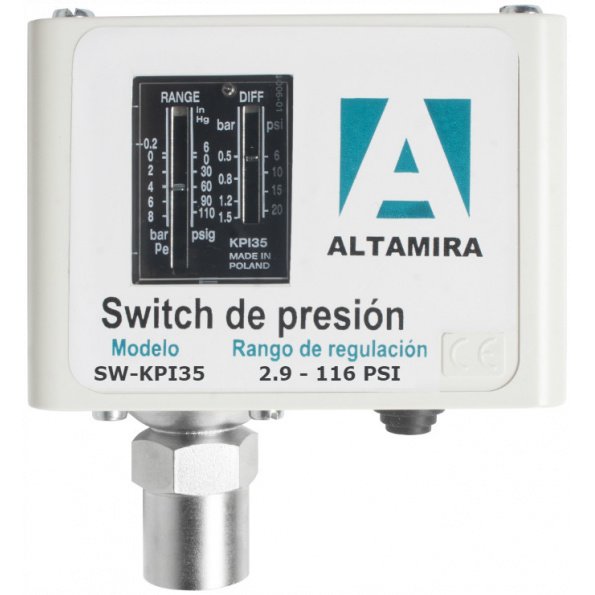 Interruptor De Presion Altamira Para Trabajo Pesado Kpi35 Rango 2.9 116 Psi